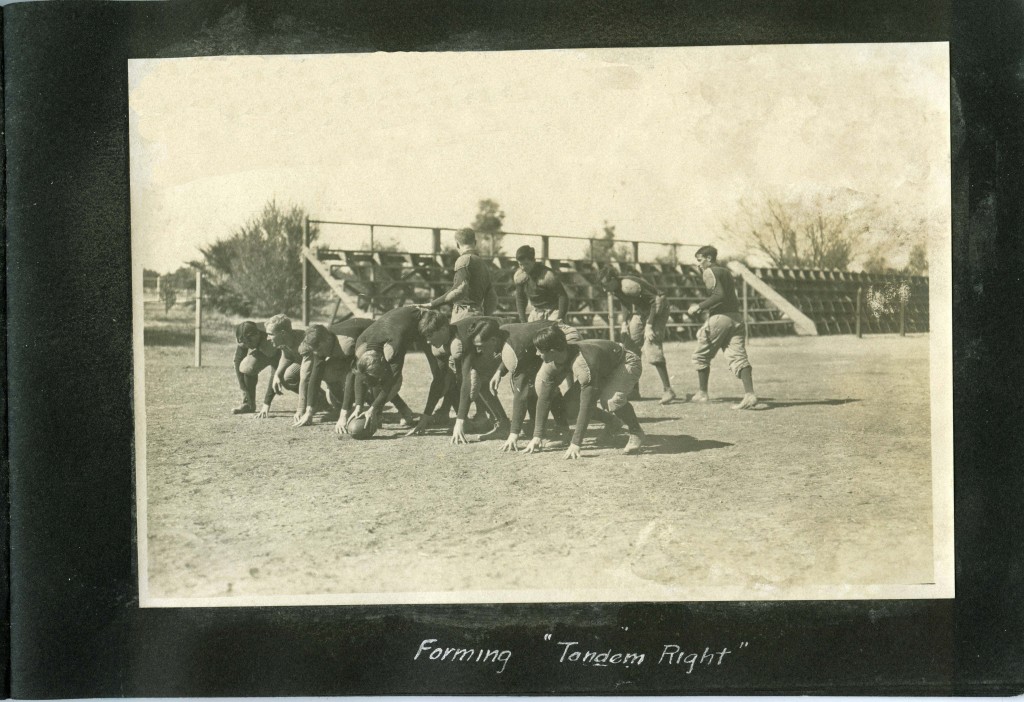 U of A Football Team forming "Tandem Right" 1909