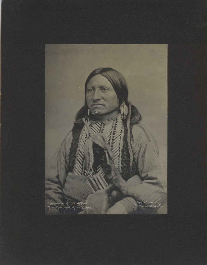Ton-on-co or "Kicking Bird" Principal chief of the Kiowas Copyright 1901 by Pioneer Roll Paper Co.