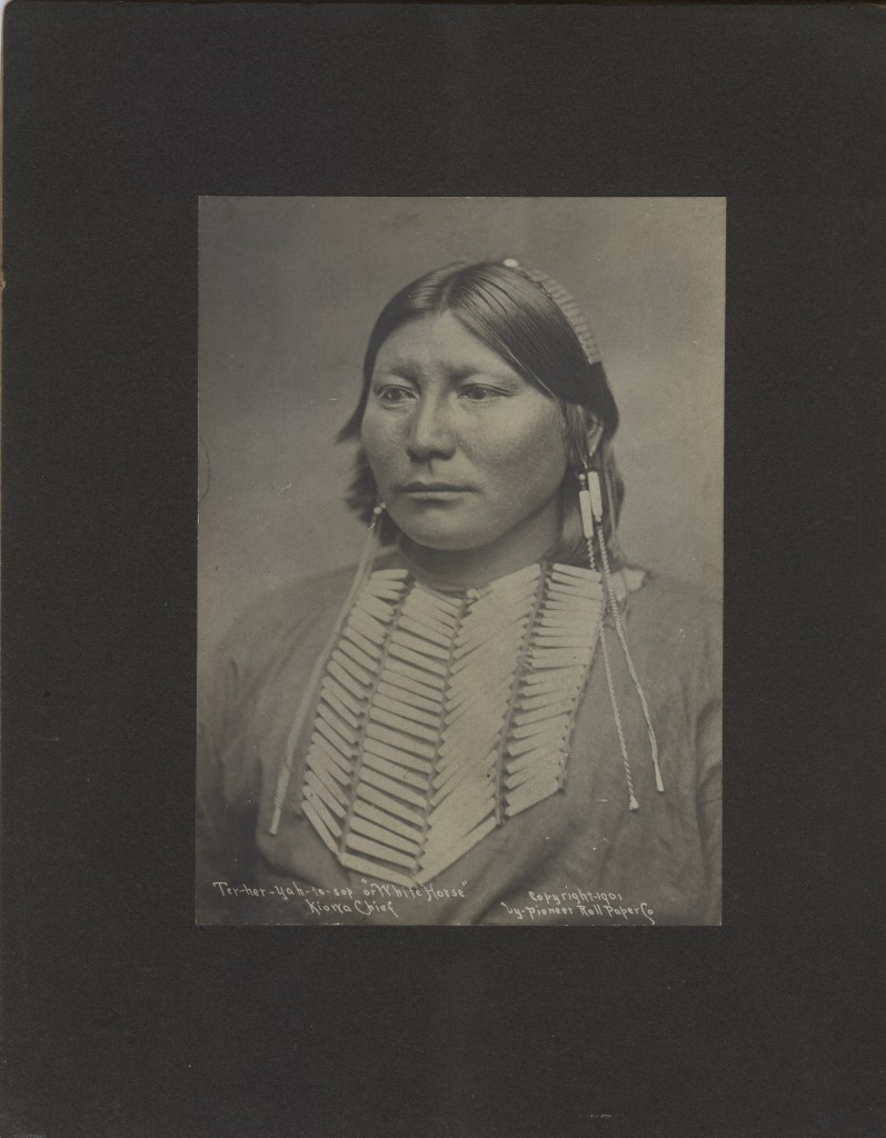 Ter-her-yah-to-sop or "White Horse" Kiowa Chief Copyright 1901 by Pioneer Roll Paper Co.