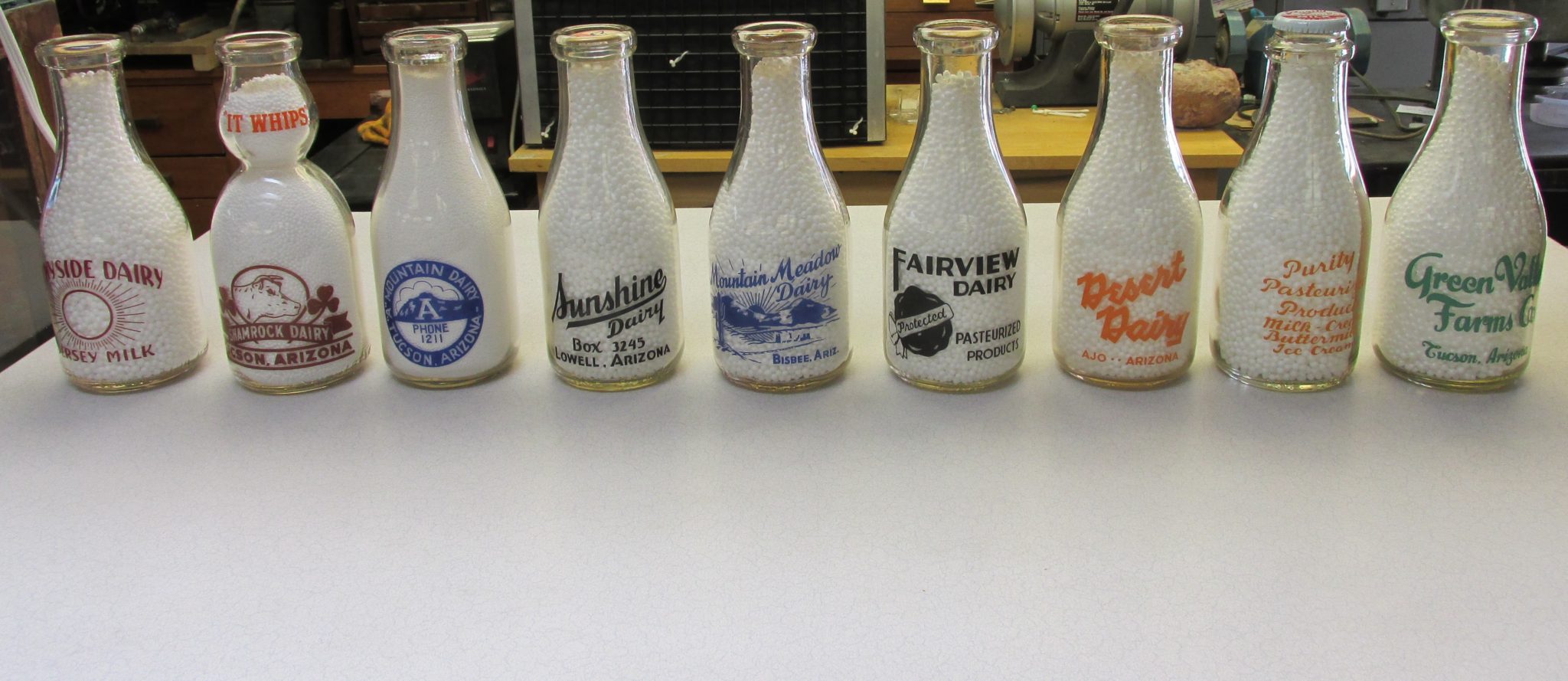 Classic Vintage Tucson Milk Bottles 1940's