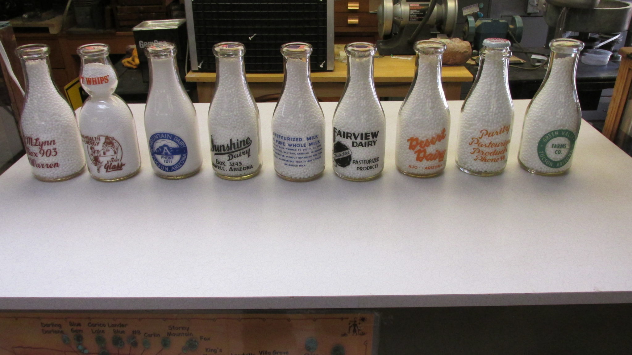 Vintage Tucson area Milk Bottles 1940's