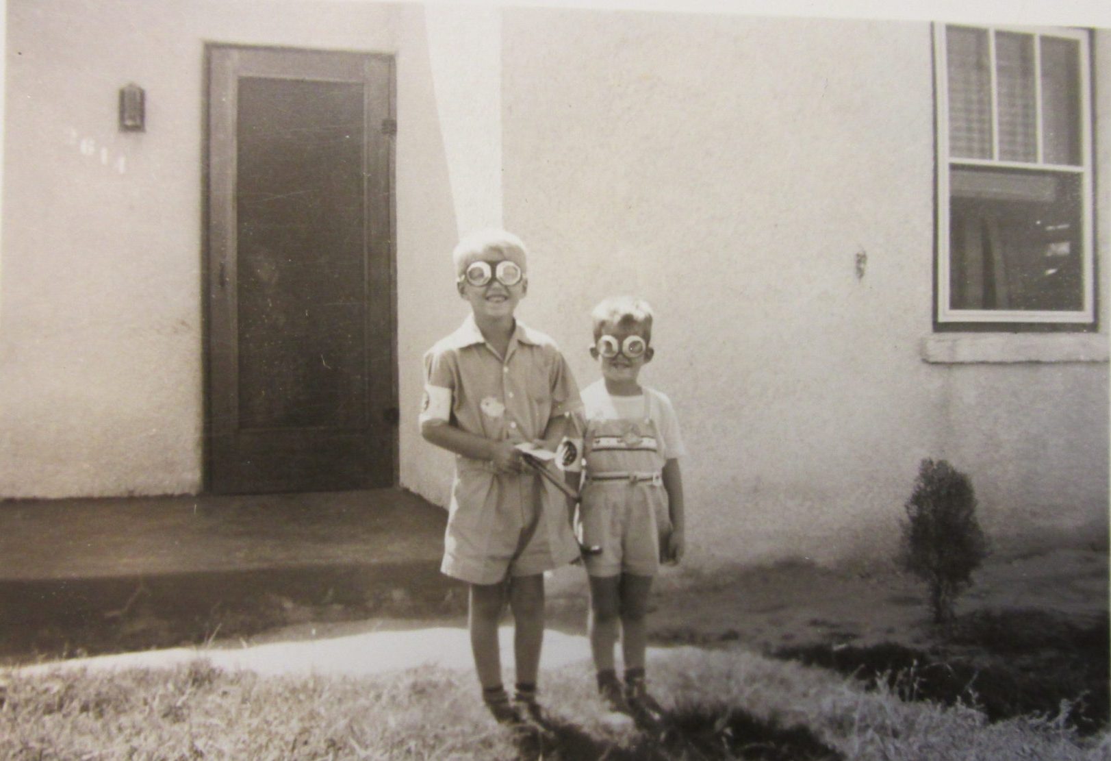 Hillard Frey and his brother Don, 2614 E. Adams, "Air Wardens" 1942 vintage Tucson