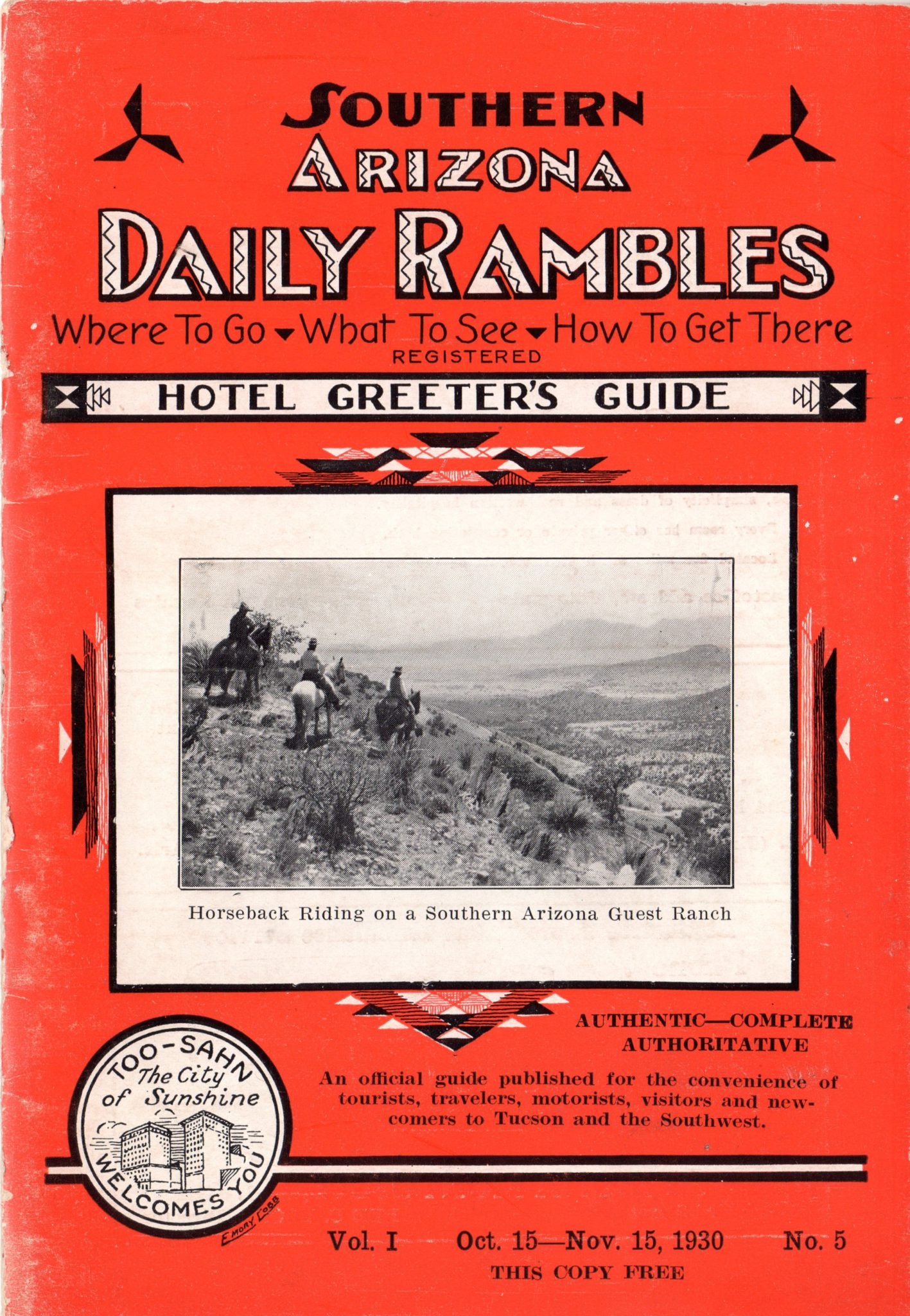 1930 Vintage Tucson Daily Rambles