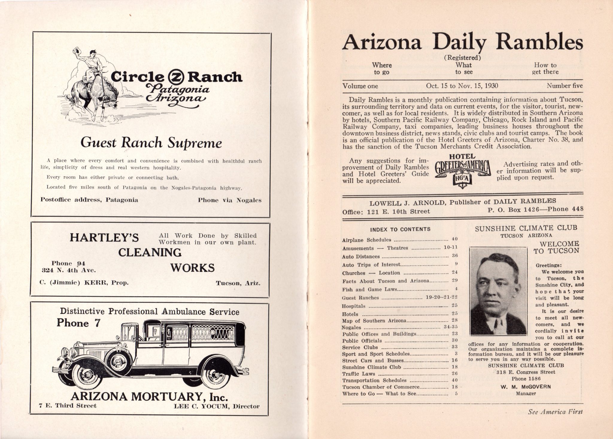 1930 Vintage Tucson Daily Rambles