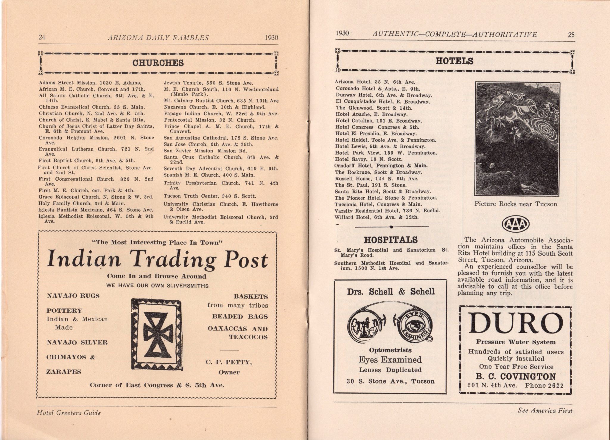 1930 Vintage Tucson Daily Rambles