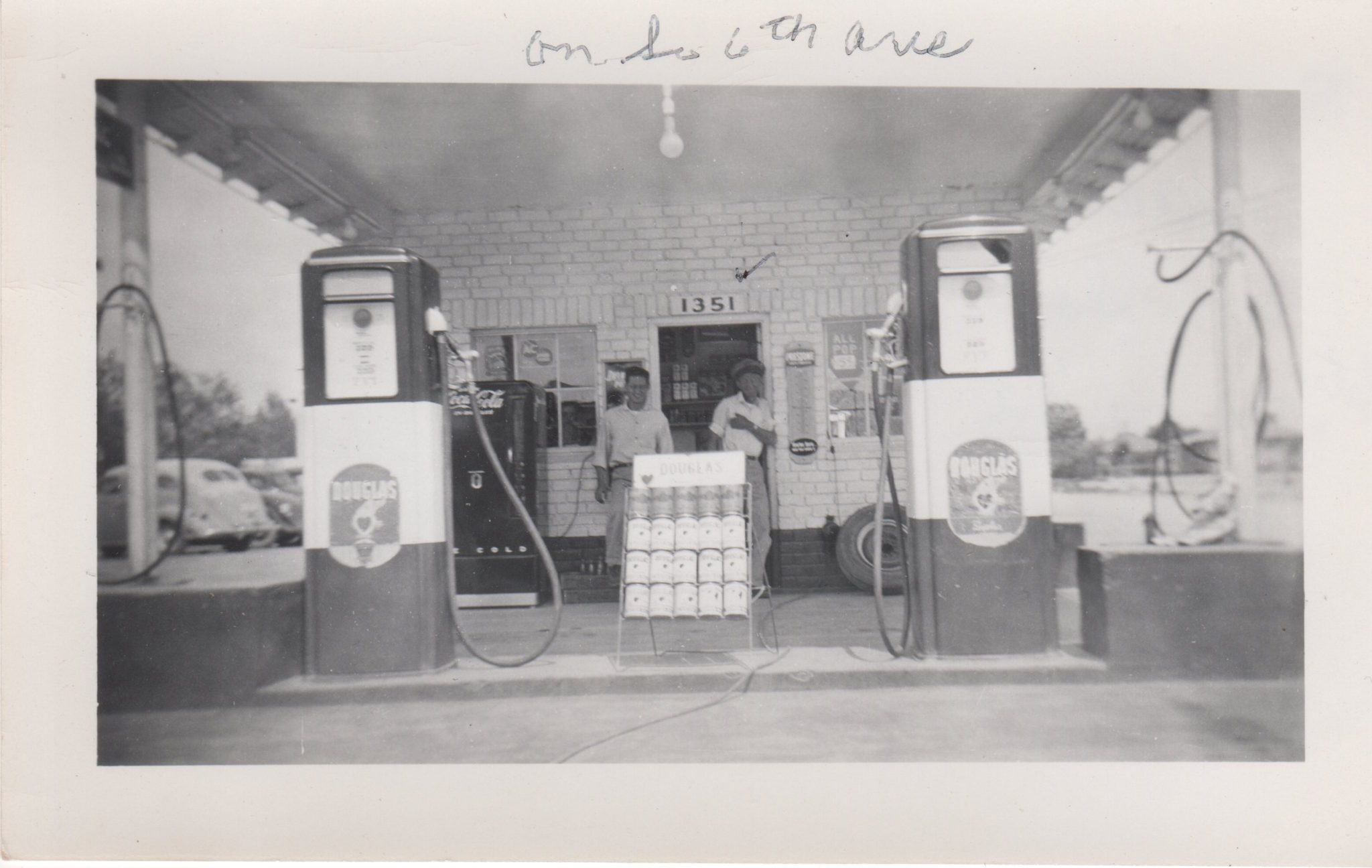 Walt's Gas Station - Walt and Wayne c.1952