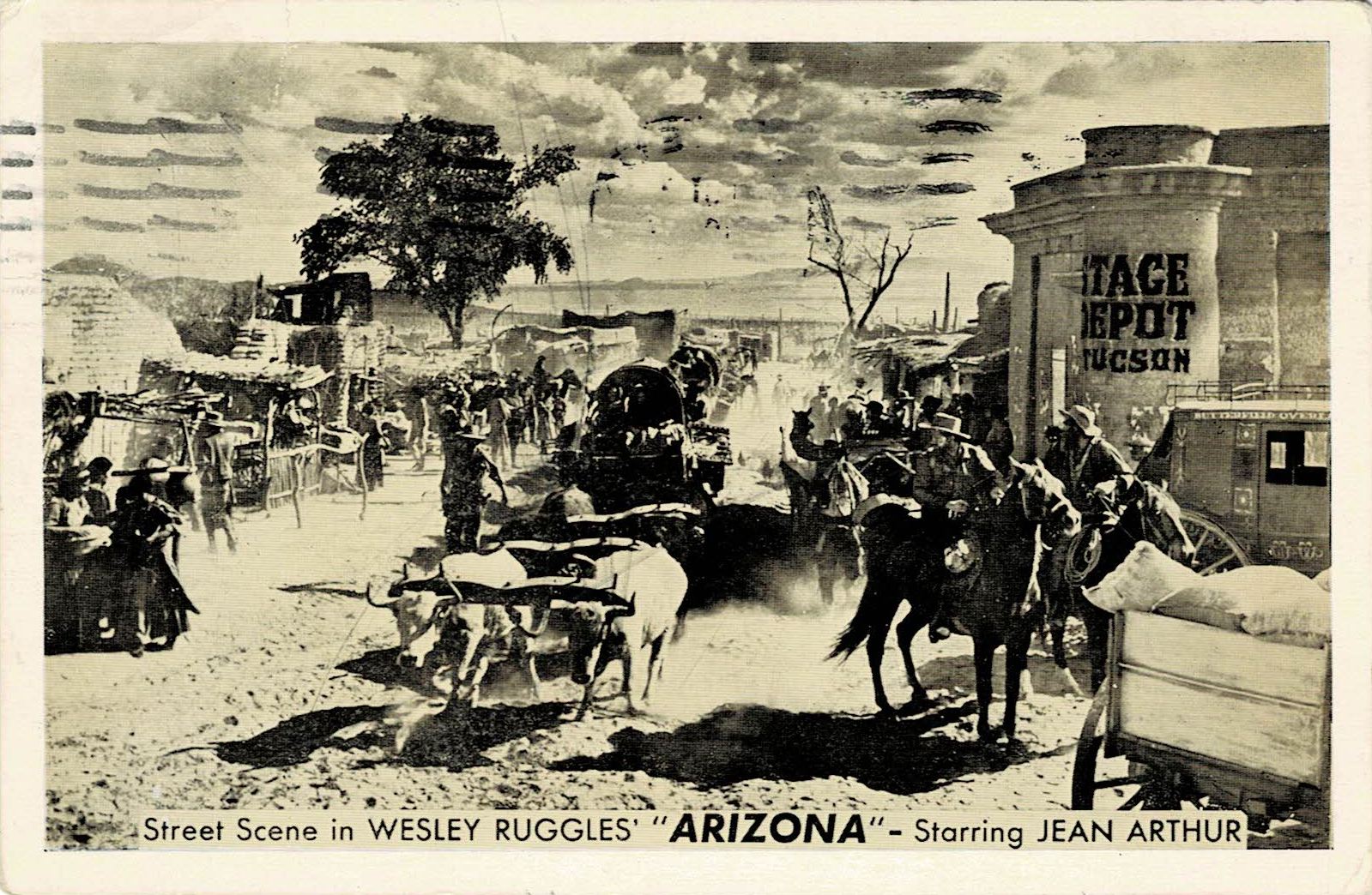Postcard featuring "Arizona" filmed at Old Tucson Studios