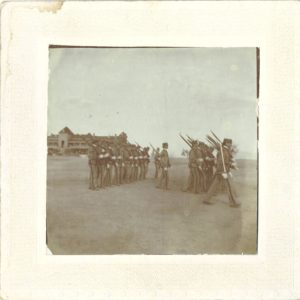 University of Arizona Cadet Battalion in formation in front of Old Main Photograph