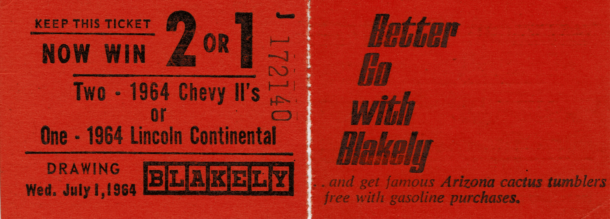 Blakely Gas Station 1964 Car Drawing